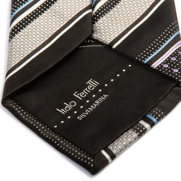 Italo Ferretti Silvi Marina Pattern Striped Tie - Picture 3 of 3
